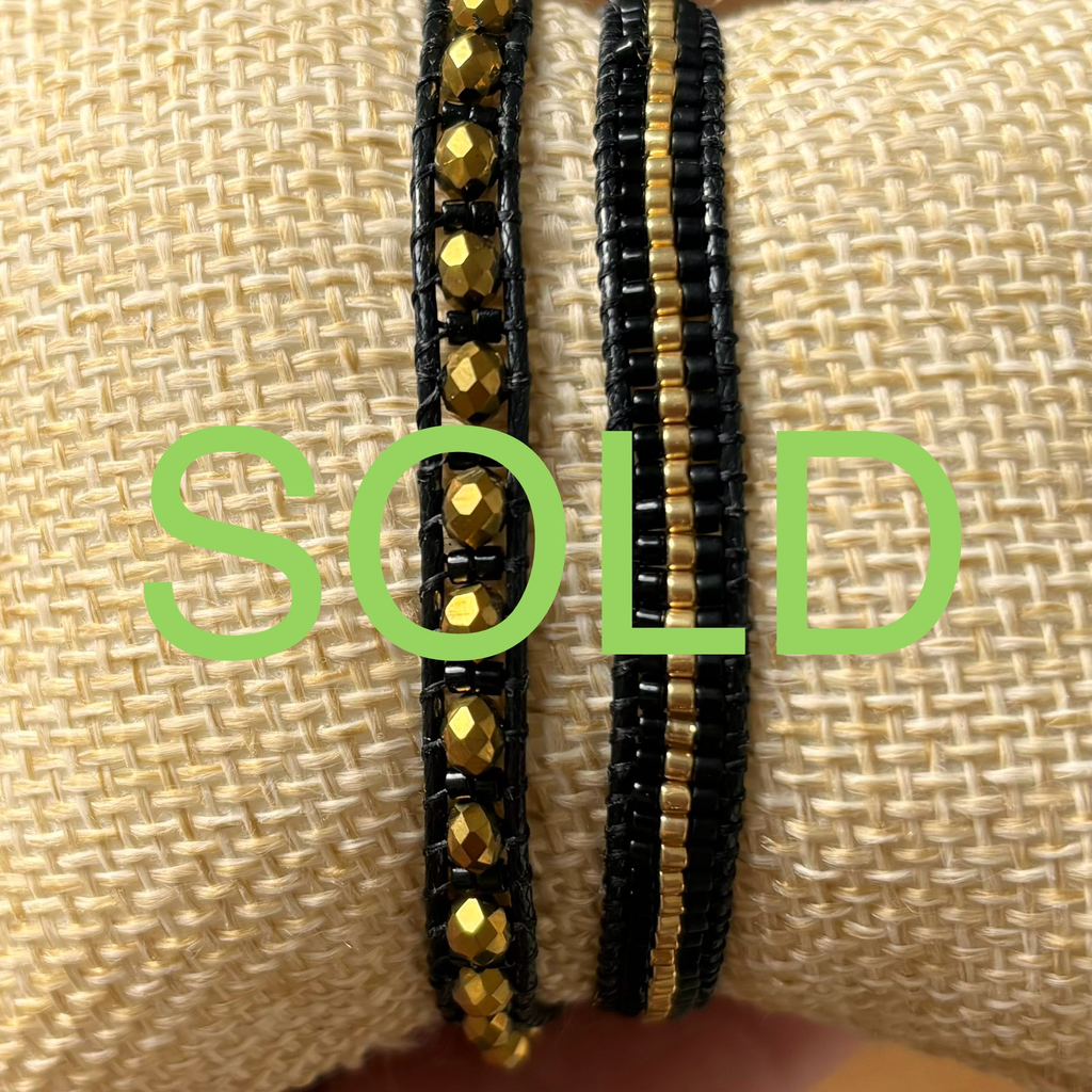 Double Ligne or noir