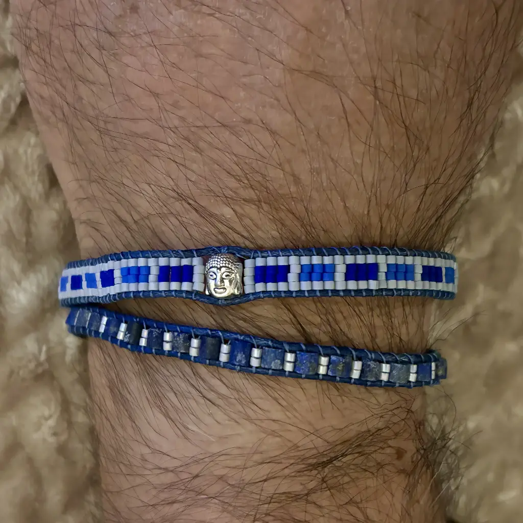 Double Buddha bleu 