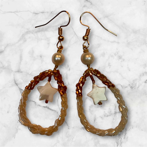 BO goutte Perles, Nacre & Or 