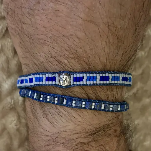 Double Buddha bleu