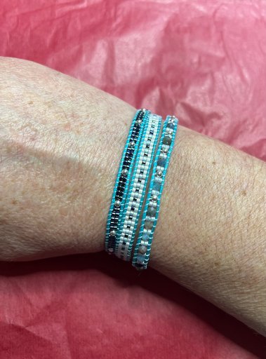 Triple argent bleu 